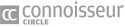 Logo mit den Worten 'cc connoisseur CIRCLE' und einem stilisierten Schriftzug, darunter der Slogan 'THE FINE ART OF TRAVEL'