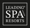 Logo mit weißem Text 'LEADING SPA RESORTS' auf schwarzem Hintergrund, eingerahmt von einem weißen Quadrat