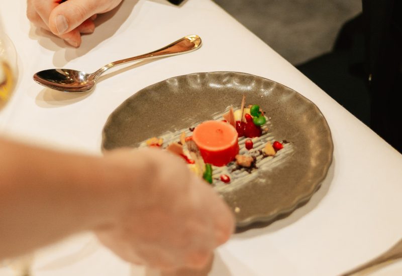 Elegant gourmet dessert served during a fine dining experience at Hotel EDELWEISS Berchtesgaden