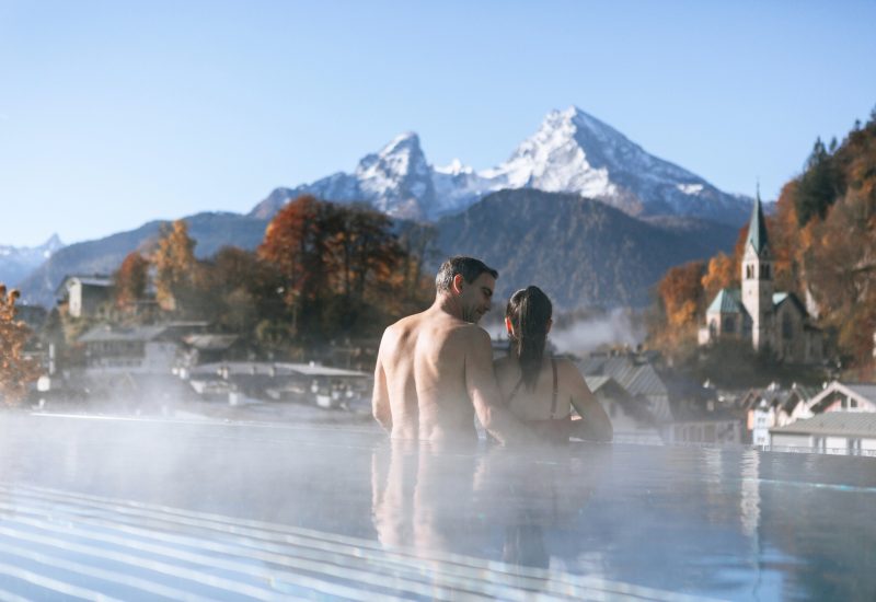 Rooftop Infinity Whirlpool at the water world in the Hotel EDELWEISS Berchtesgaden